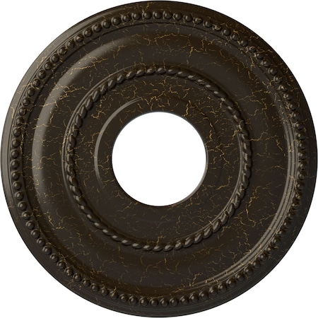 Ekena Millwork Valeriano Medallion (Canopies up to 6 1/4"), 12 1/8"OD x 3 5/8"ID x 3/4"P, Stone Hearth Crackle CM12VASHC